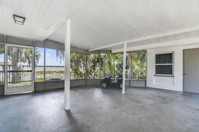 view of unfurnished sunroom