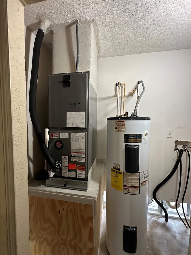 utility room with electric water heater