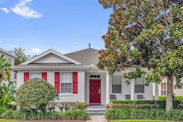 7416 Soiree Way, Reunion, FL 34747 - view of front of property with roof with shingles and stucco siding