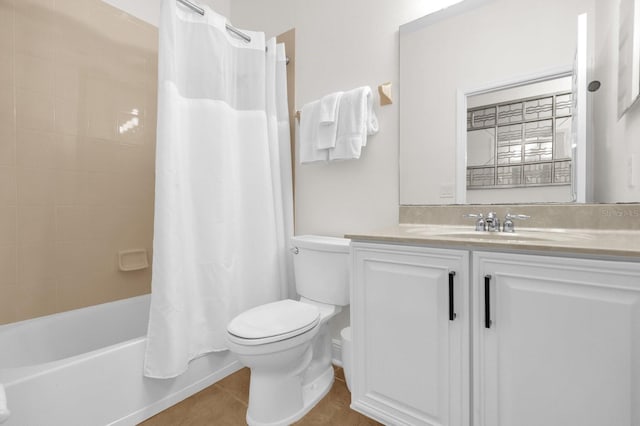 7416 Soiree Way, Reunion, FL 34747 - bathroom with vanity, shower / bath combination with curtain, and tile patterned flooring