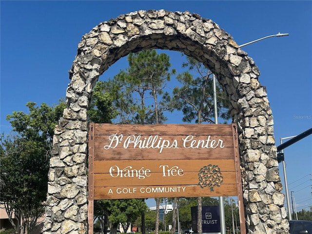 view of community sign