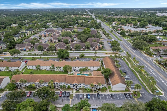 aerial view with a residential view