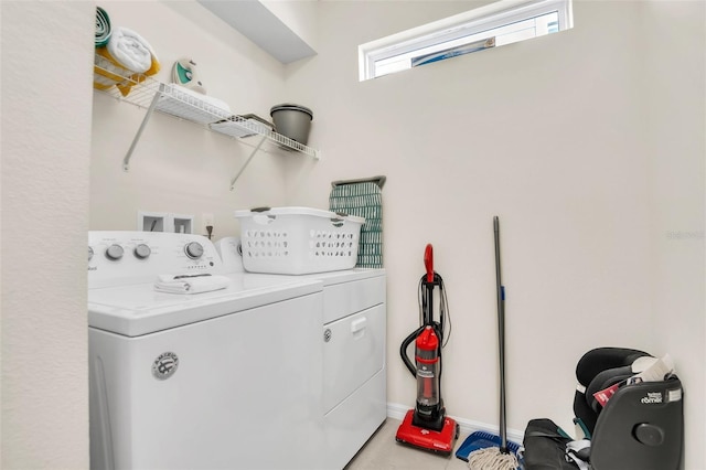 washroom featuring separate washer and dryer and washer hookup