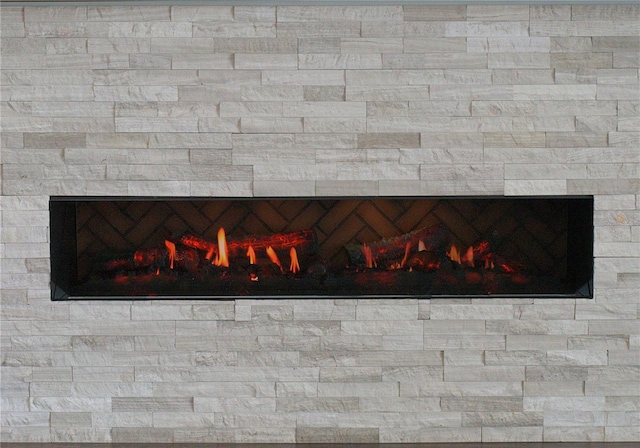 details featuring a fireplace