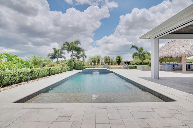 view of pool featuring a patio area