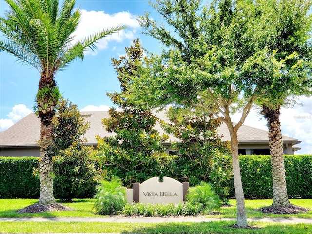 view of community sign