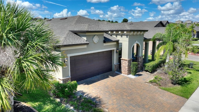 view of front facade with a garage