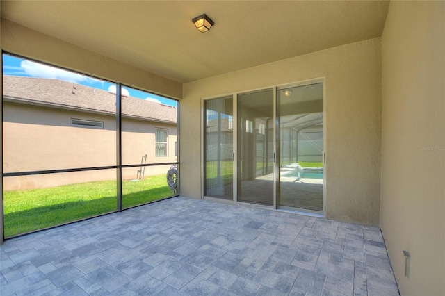 view of unfurnished sunroom