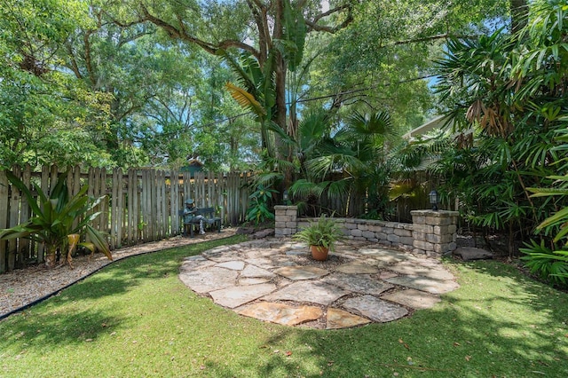 view of yard with a patio area