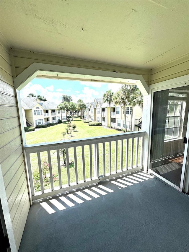 balcony with a residential view