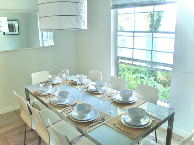 view of tiled dining area