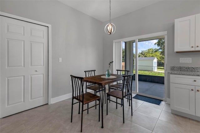 view of tiled dining space