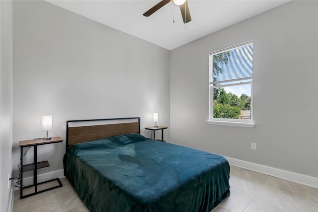 bedroom with ceiling fan