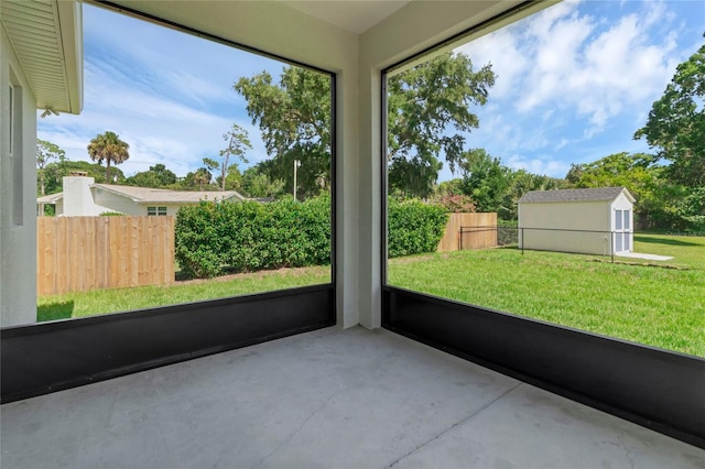 unfurnished sunroom with a wealth of natural light