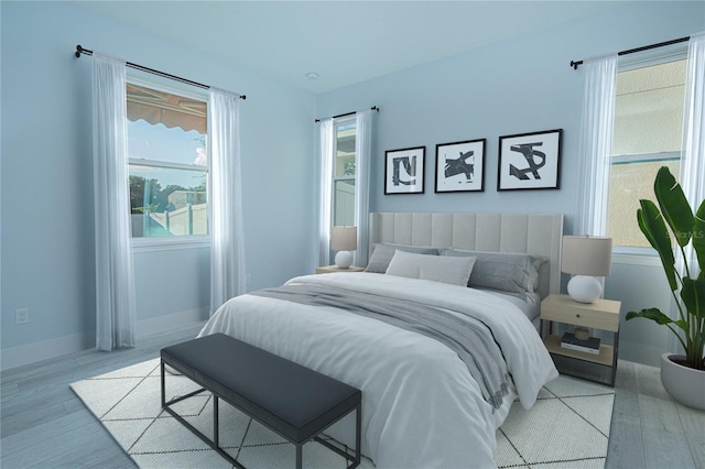 bedroom featuring light hardwood / wood-style flooring