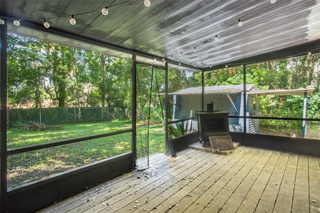 view of unfurnished sunroom