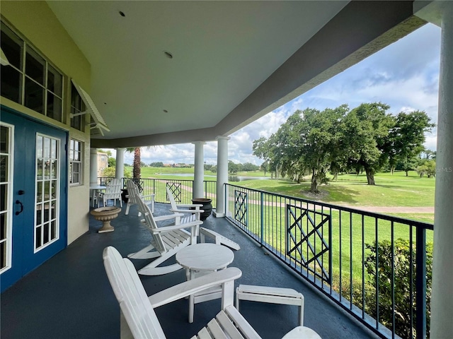 balcony with french doors