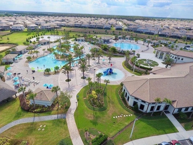 bird's eye view with a residential view