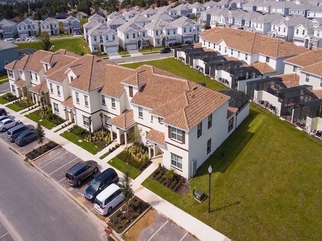 aerial view with a residential view