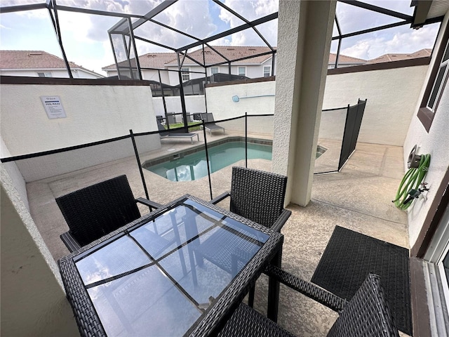 view of pool with a patio and a fenced in pool