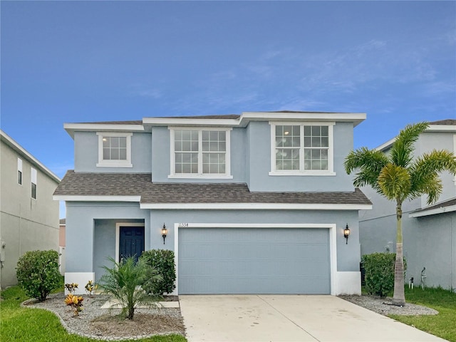 view of front facade featuring a garage