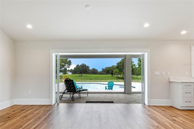 doorway featuring light hardwood / wood-style flooring and plenty of natural light