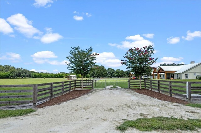 exterior space featuring a rural view