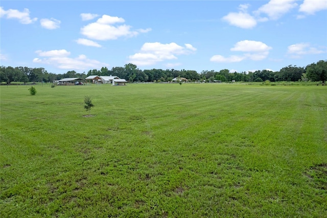 view of yard with a rural view