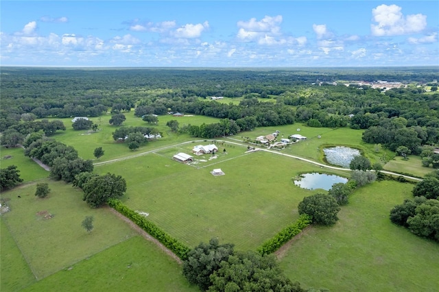 bird's eye view with a rural view and a water view