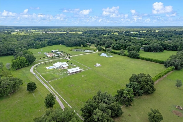 bird's eye view with a rural view and a water view