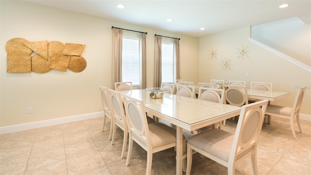 view of tiled dining space