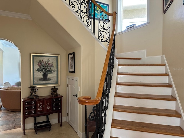 8734 Crestgate Cir, Orlando, FL 32819 - stairs with baseboards