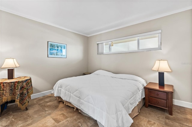 bedroom featuring ornamental molding