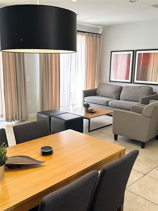 view of tiled living room