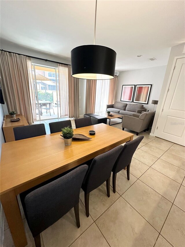 view of tiled dining area