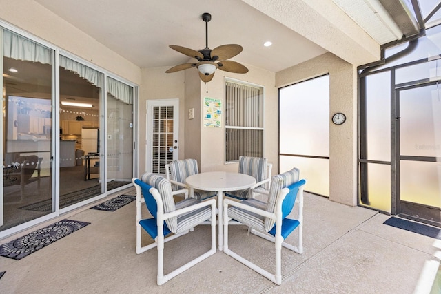 view of patio with ceiling fan