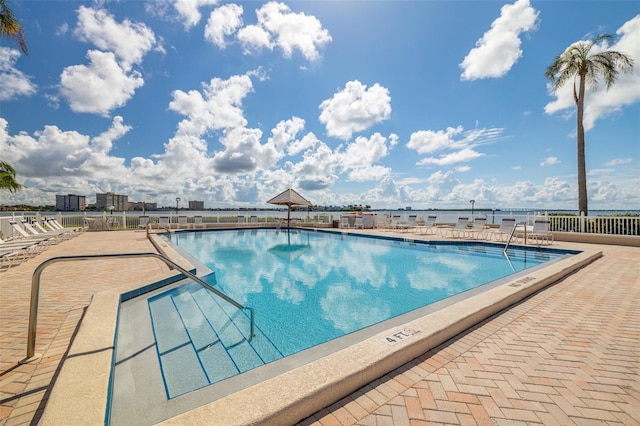 view of pool with a patio