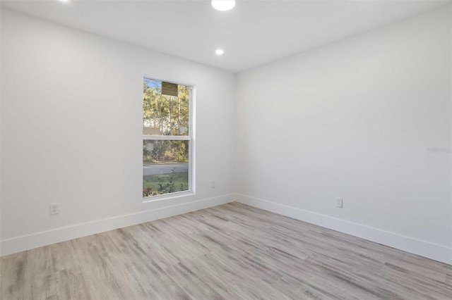 empty room featuring light wood-type flooring