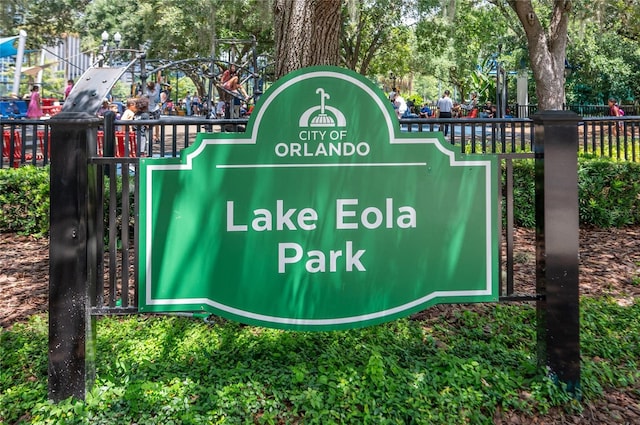 view of community sign