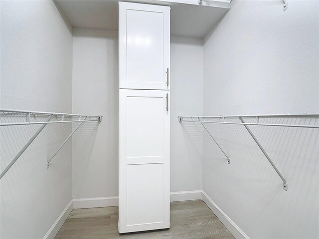 spacious closet with hardwood / wood-style floors