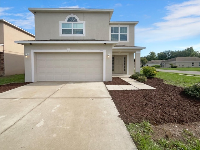 view of front property with a garage