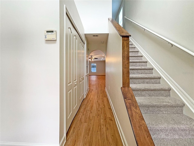 3444 97th Ln E, Palmetto, FL 34221 - staircase featuring wood finished floors and baseboards