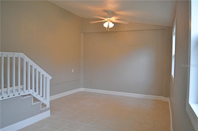 unfurnished room with ceiling fan