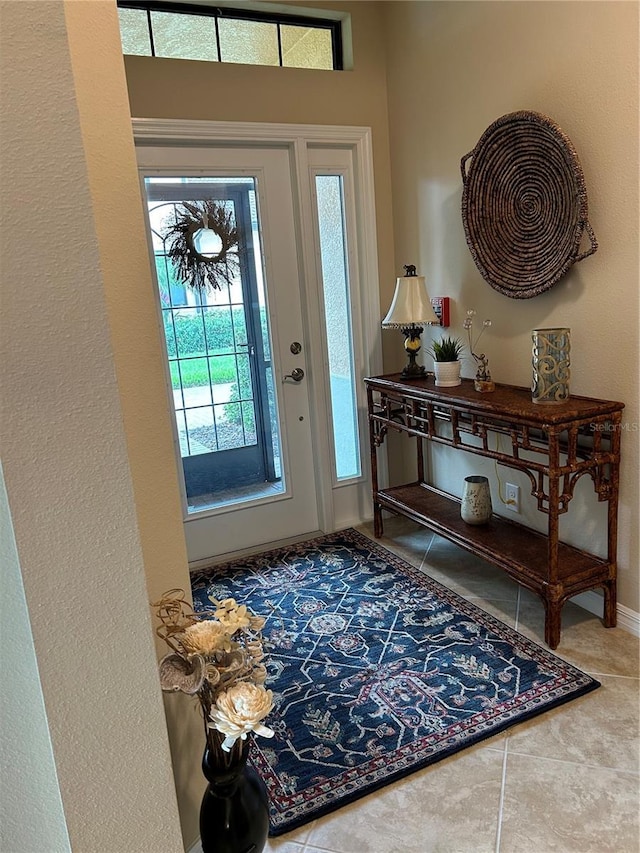 view of tiled entrance foyer