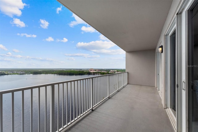 balcony with a water view