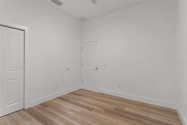 empty room featuring light hardwood / wood-style flooring