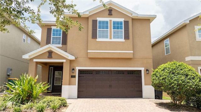 view of front of house with a garage