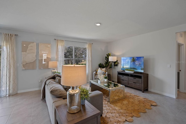 view of tiled living room