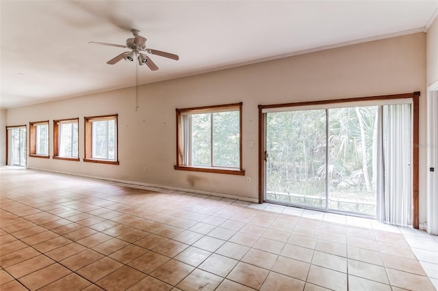 unfurnished room featuring light tile patterned floors and ceiling fan