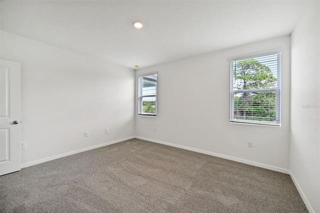 view of carpeted spare room